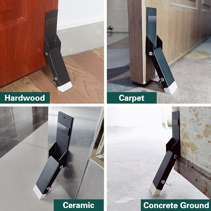 Door Stoppers 2 Pack, Self Adhesive Door Holder, No Drilling Door Stopper, Door Holder to Keep Door Open, Soft Rubber Tips & Anti Slip, Drop Stops & Easy Install