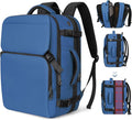 Travel Backpack Carry On Flight Approved, Lightweight Large Travel Backpack, Expandable with USB Charging Hole, Waterproof Causal Bookbag for Travel Work College Fits 17 inch Laptop, Blue