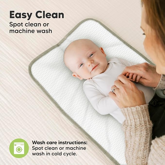 KeaBabies Portable Diaper Changing Pad, Easy Wipe Clean - Foldable Waterproof Baby Changing Mat for Diaper Bag, Compact, Lightweight, 25x13 Baby Changer Travel Essential, Machine Washable (Fox Vale)