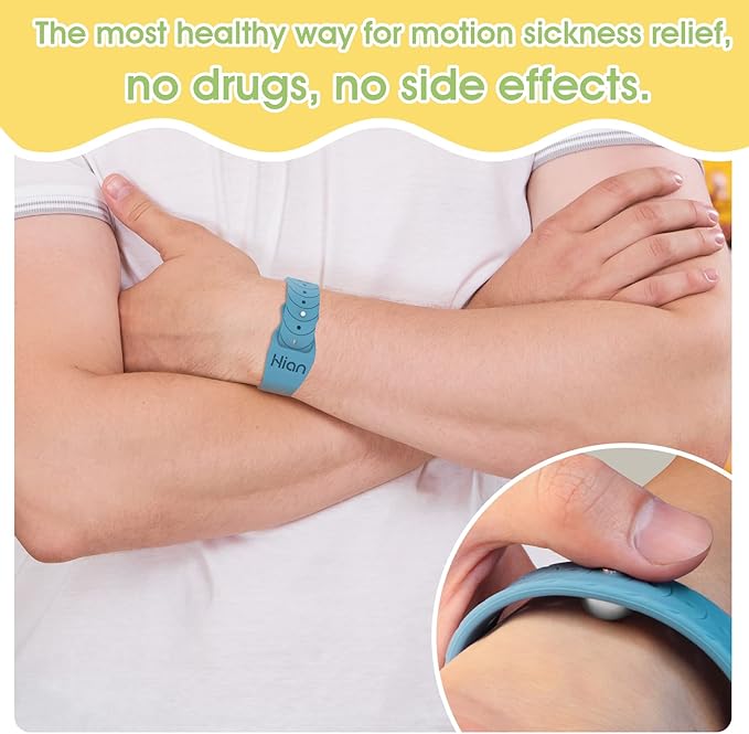 Motion Sickness Bands Anti Nausea Acupressure Wristband Sea Sickness Wristbands Nausea Bands Natural Relief Motion & Morning Sickness（1 Pair Pine Green）