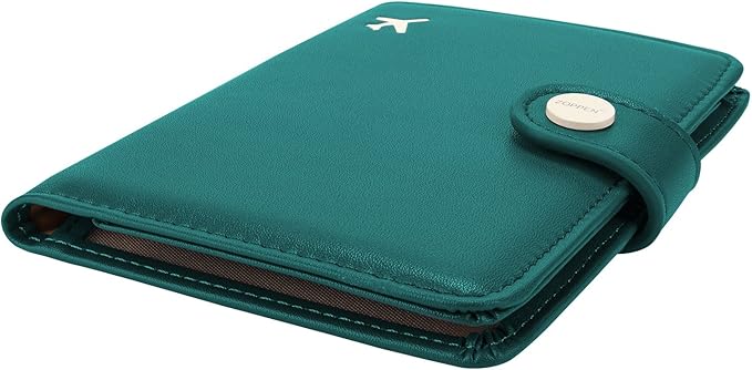 ZOPPEN Passport Holder Women, Passport Cover Travel Wallet Rfid Blocking Passport Wallet Cover Case Travel Essentials Document Organizer, Tea Green