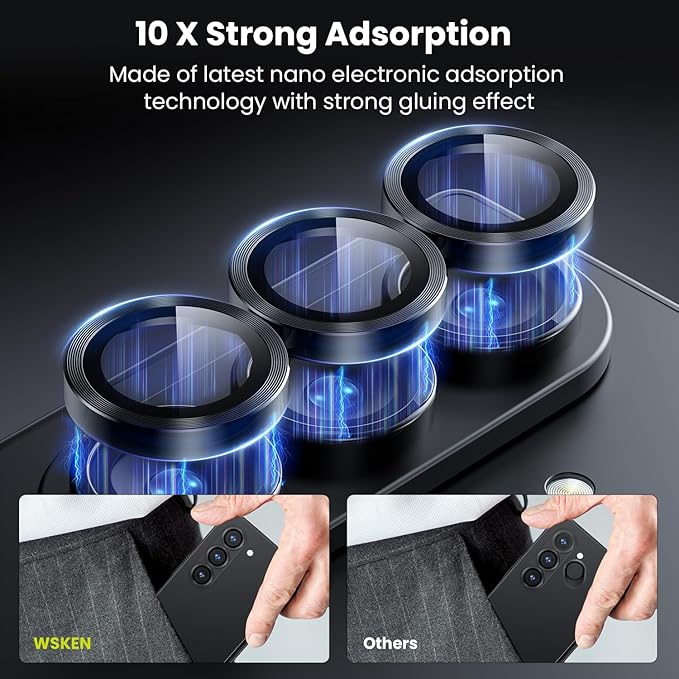 WSKEN for Z Fold 7 Camera Lens Protector Case Cover - Ultra HD Anti-Reflective Tempered Metal Glass Anti Scratch Rear Camera Screen Protector Film for Samsung Galaxy Z Fold 7 5G Accessories,Black