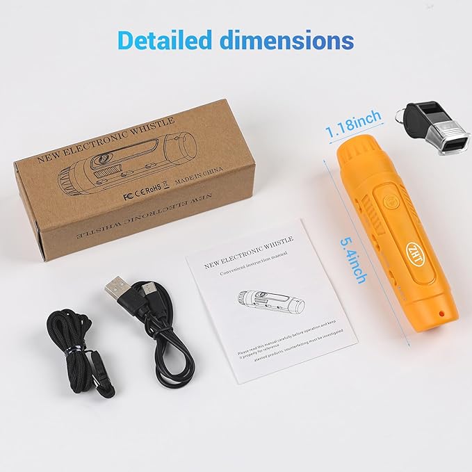 ZHT Electronic Whistle for Coaches, Referees, Teachers - 3 Tones & 3 High Volume, Handheld Whistles with Lanyard - Sports Whistle for Volleyball Soccer, Outdoor Camping, Emergency Safety