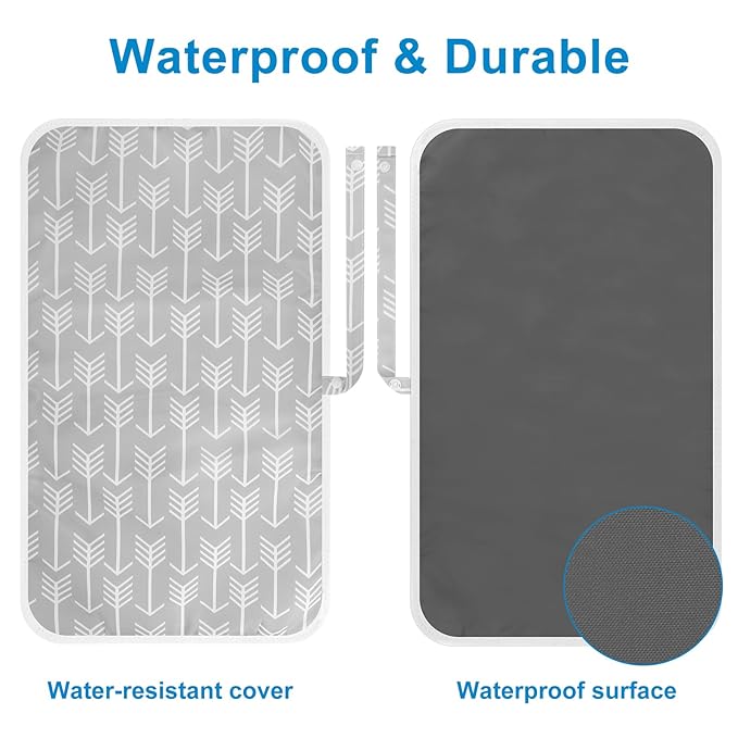 Accmor Portable Diaper Changing Pad, Waterproof Foldable Baby Changing Mat for Travel, Baby Essentials Shower Registry Gifts