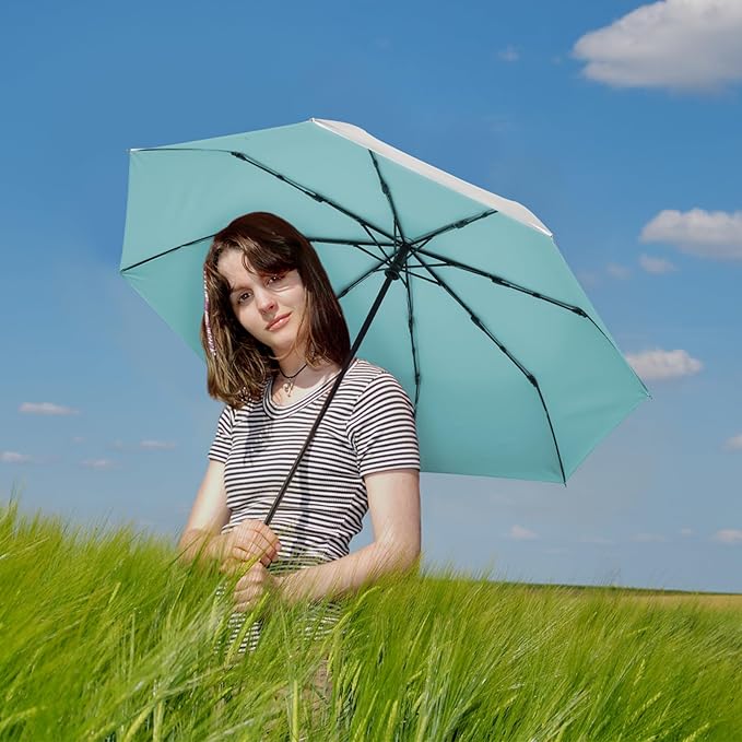 G4Free UPF 50+ UV Protection Large Travel Umbrella 42/46 Inch Auto Open Close Windproof Sun Blocking Umbrella