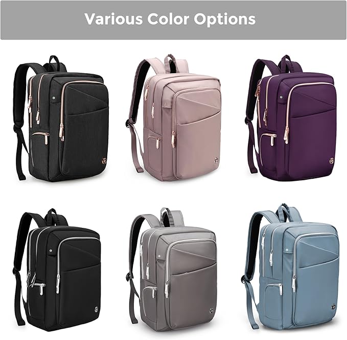 Swissdigital Design Laptop Backpack For Women，Travel Backpack With USB Charging Port，Fits 15.6 Inch School Computer Backpacks For Work Business,Grey | KATY ROSE