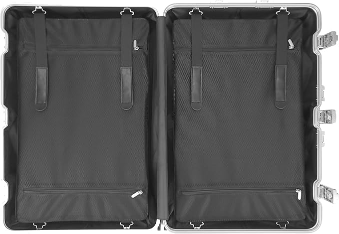 All Aluminum Luggage Suitcase 3 Sizes (20",26",29") TSA Lock Carry On Silver, Gray, Gold, Black with Cover (Silver, Double Set 20",28")