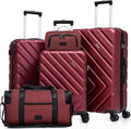Luggage Sets 5 Piece, Suitcases with Wheels, ABS Hard Case Luggage with TSA Lock Spinner Wheels, Carry On Luggage Set(5 Piece Sets (20"/24"/28"/DB/TB))