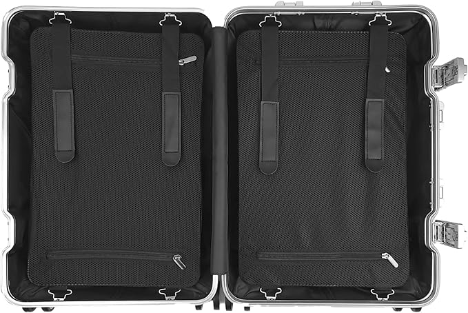 All Aluminum Luggage Suitcase 3 Sizes (20",26",29") TSA Lock Carry On Silver, Gray, Gold, Black with Cover (Silver, Double Set 20",28")