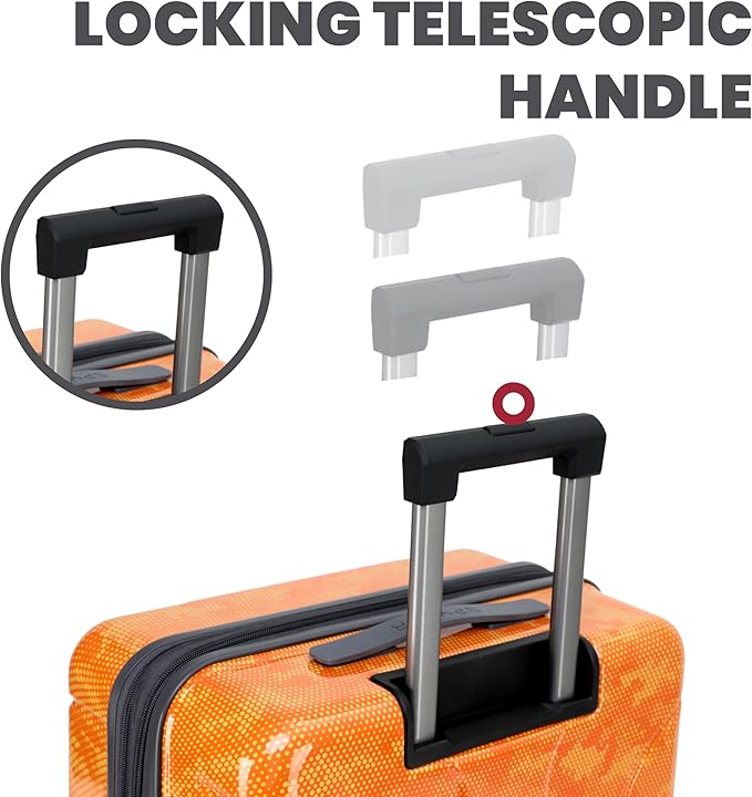 Spyder Matrix 25 Inch Medium Checked Luggage Expandable Hardside Upright Suitcase with 360° Spinner Wheels, TSA Approved Lock, Orange
