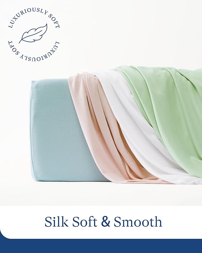 PurComfy Supersoft Crib Sheets for Boys Girls, Premium Bamboo Viscose Buttery Soft Crib Mattress Fitted Sheet, Stretchy Knit Baby Sheet, Silky Comfort Baby Bed Sheets 28x52x9 Extra Deep Pocket