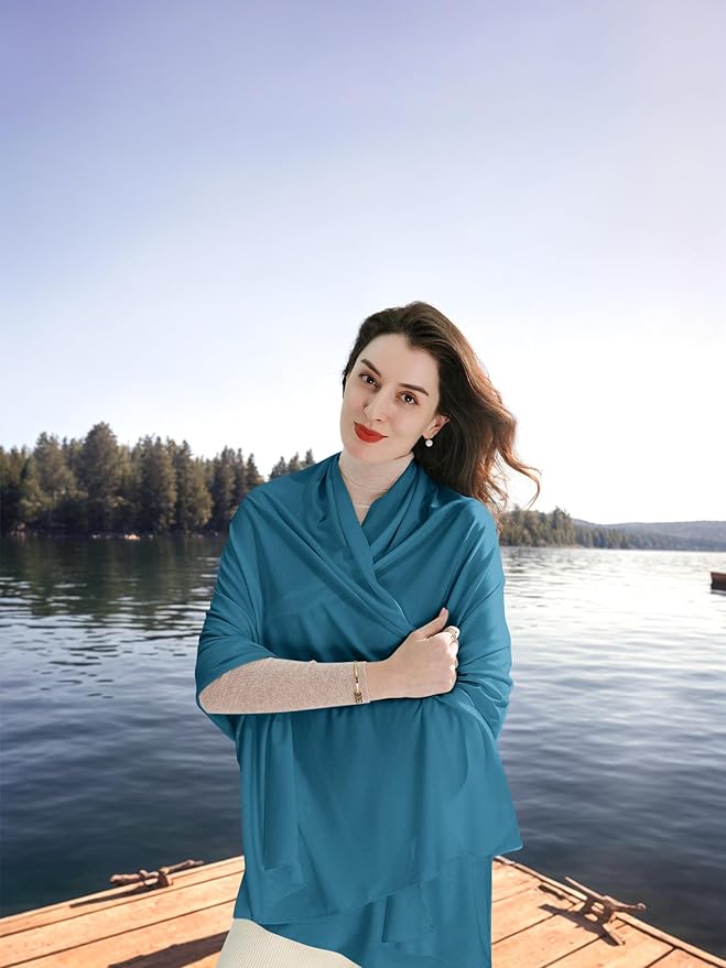 VENVSBEE Shawl Wraps for Women, Travel Scarf Soft Blanket Wrap Pashmina Travel Accessory for Airplane