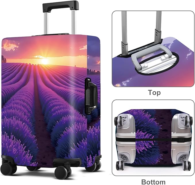 Luggage Cover Washable Suitcase Protector Anti-Scratch,Stretchable Fit for 20-34Inch Luggage Durable Travel Bag Cover with Zipper Closure (Lavender, S(fits 20-22inch suitcase))