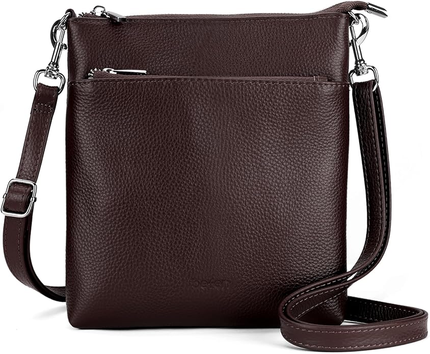 befen Genuine Leather Small Crossbody Purses for Women Travel Cross Body Bags Lightweight with Adjustable Shoulder Strap