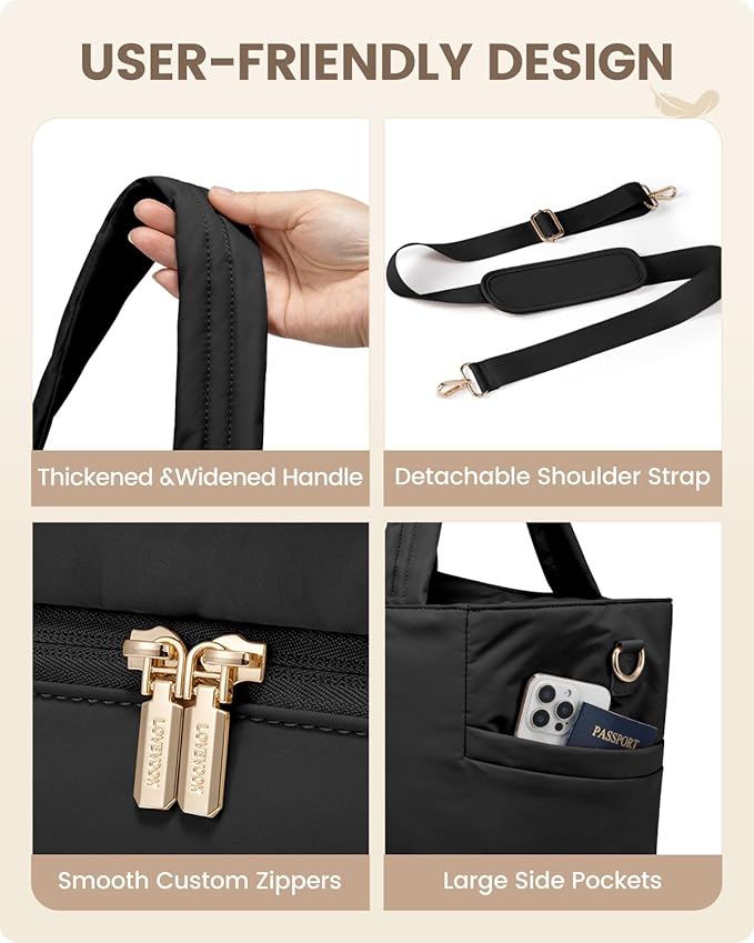 LOVEVOOK Travel Duffle Bag, Puffer Weekender Bags for Women with Shoe Compartment, Carry On Overnight Hospital Bag, Gym Tote