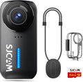 SJCAM C110Plus Magnetic Combo, 4K POV Pocket Action Camera,170° FOV Video, 6-Axis Stabilization,Mini Body Camera, Waterproof, Wearable cam for travel sport,Built-in Mic for Vlogging,Helmet Mount,Black