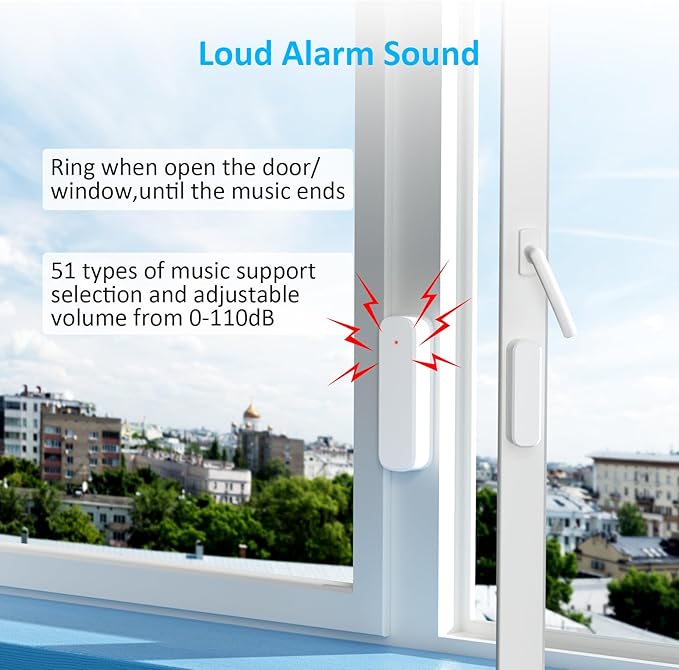 Wireless Door Chime for Business Entering, Door Open Alarm for Kid/Toddler Home Safety (500ft Range 51 Ringer) Door Dinger Buzzer Alert, 1 Receiver +2 Sensor