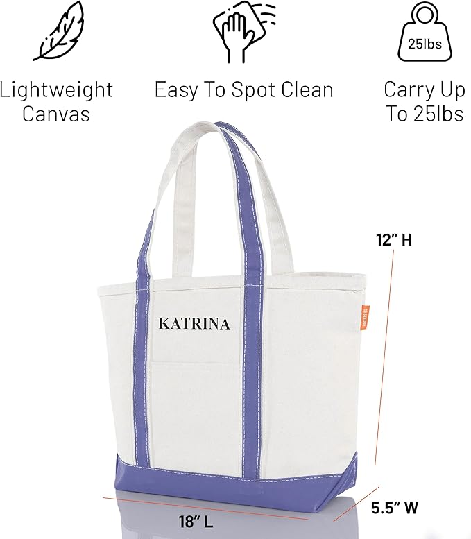 CB STATION Medium Classic Canvas Tote Bag for Women, Top Zipper Closure, Outer Pocket, Daily Essentials, Groceries, Traveling