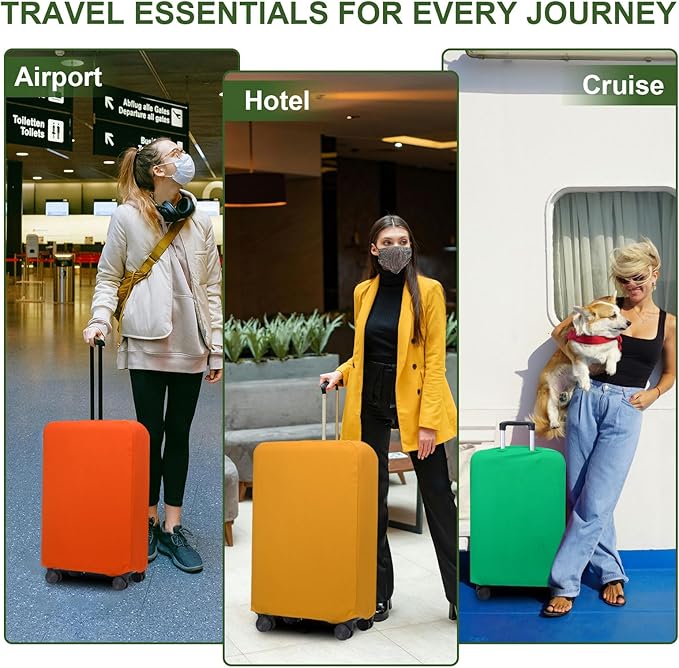 PATIKIL Luggage Cover, Suitcases Covers Elastic Carry on Cover Protector Washable Scratch-Resistant Fits 22-23 Inch Luggage for Travel Business Trips, Lavender Purple