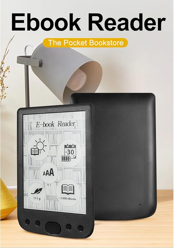 Yoidesu 6 Inch E Reader Digital Reader Electronic Book Reader with 800x600 High Resolution Screen Multifunctional Navigation Buttons for PDF EPUB TXT DOC FB2 MOBI (8G)
