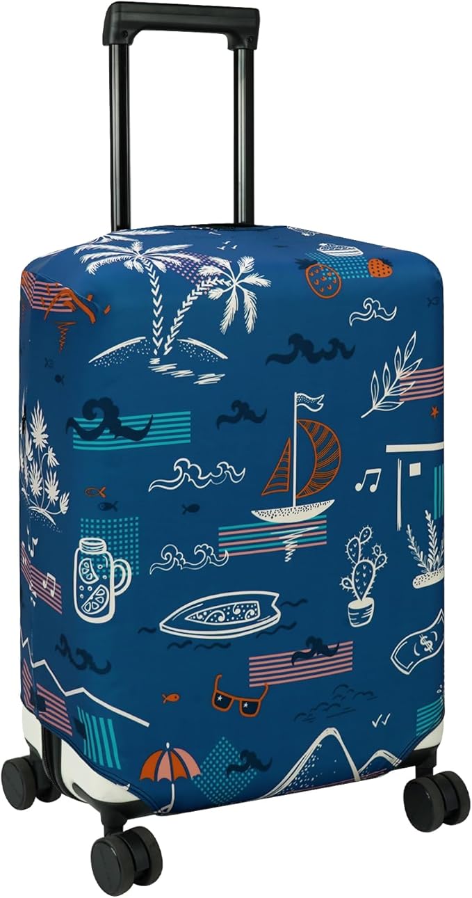 HYPER VENTURE Washable Luggage Cover - Fashion Suitcase Protector Fits 23-26 Inch Luggage (Hawaii Beach, M)
