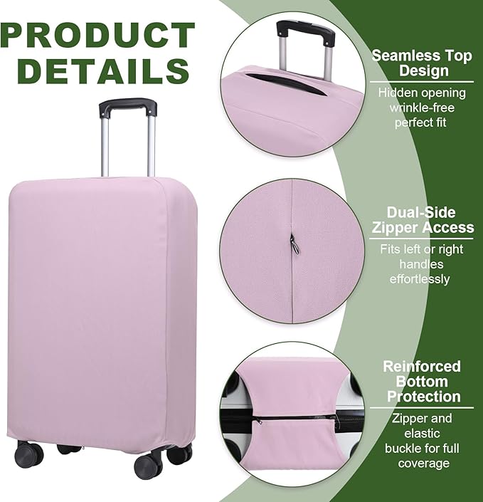 PATIKIL Luggage Cover, Suitcases Covers Elastic Carry on Cover Protector Washable Scratch-Resistant Fits 26-27 Inch Luggage for Travel Business Trips, Lavender Purple