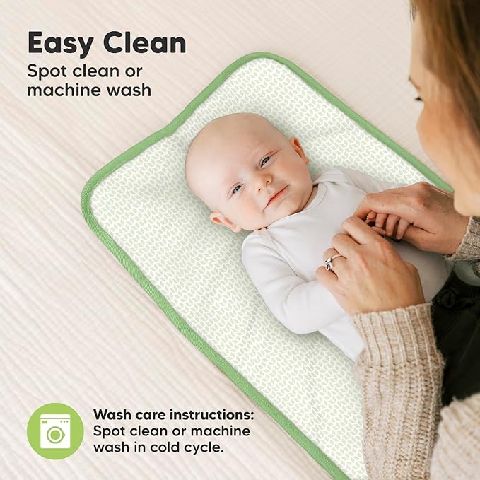 KeaBabies Portable Diaper Changing Pad, Easy Wipe Clean - Foldable Waterproof Baby Changing Mat for Diaper Bag, Compact, Lightweight, 25x13 Baby Changer Travel Essential, Machine Washable (Acacia)