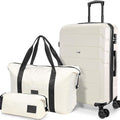 Hoteel Luggage Sets 3 Piece, ABS+PC Hard Shell Expandable Suitcases with Wheels, TSA Aproved Lock and Carry on Bags, Travel Suit Case Set for Men and Women, (3-Piece, Beige)