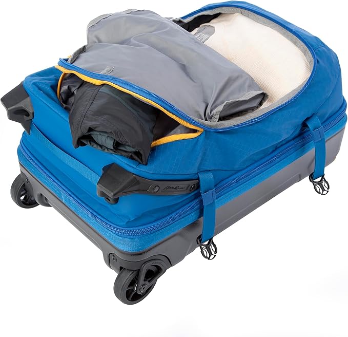 Eddie Bauer Expedition Rolling Duffel Bag with Wheels | Travel | Carry-On | Luggage | Rugged | Durable - True Blue, 22"