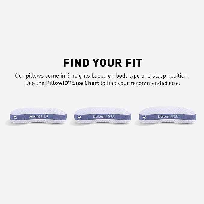 Bedgear Balance Cuddle Curve Performance Pillow - Size 3.0 - Moisture-Wicking Pillow for Side Sleepers - Medium Firmness Bed Pillow- Hypoallergenic, Washable Removable Cover - 20" W x 26" L x 6.5" H