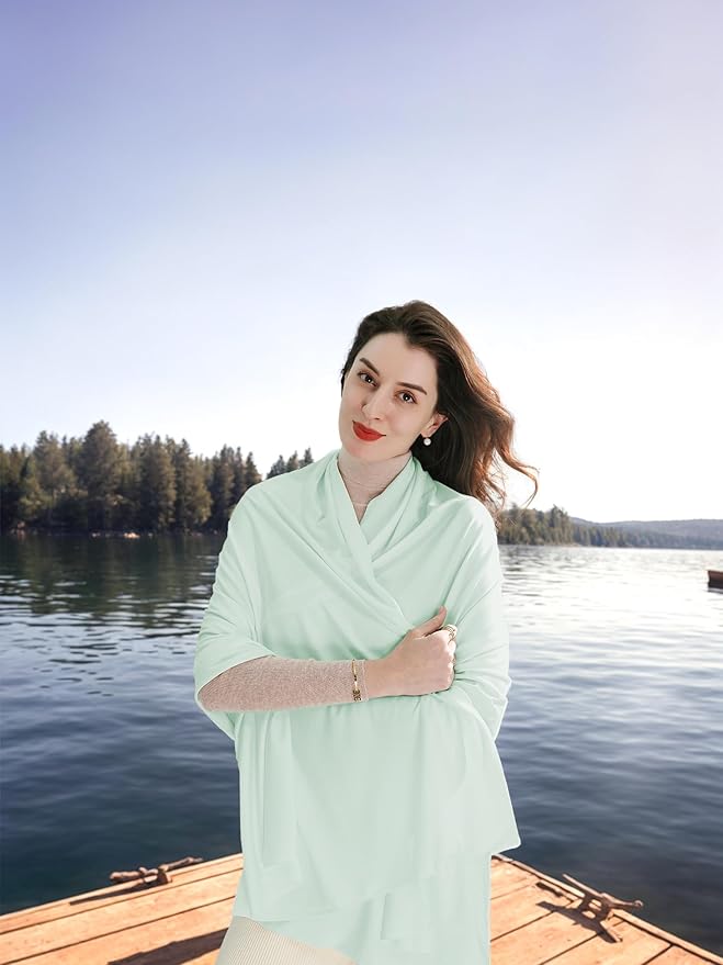 VENVSBEE Shawl Wraps for Women, Travel Scarf Soft Blanket Wrap Pashmina Travel Accessory for Airplane