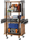 Ghosthorn Fishing Rod Holders for Garage Fishing Pole Rack Hold up to 10 Rods Fishing Pole Holders Wooden Organizer Fishing Rod Rack car Fishing Gear Storage Equipment (4 Tier)