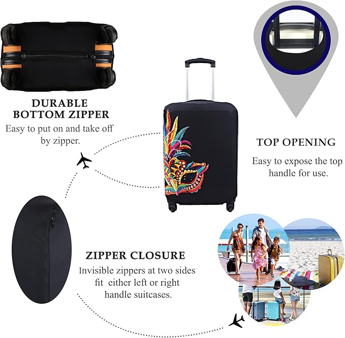 Explore Land Travel Luggage Cover Suitcase Protector Fits 18-22 Inch Case (Carnival, S)