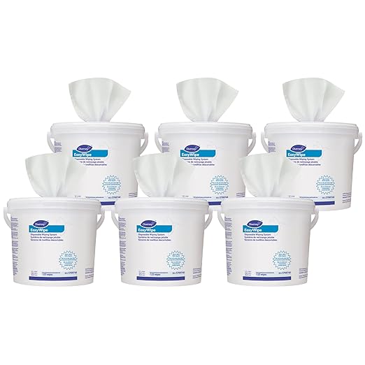 Diversey EasyWipe Disposable Wiping System - Pair with Oxivir Disinfectants, 125 Wipes (6 Pack)