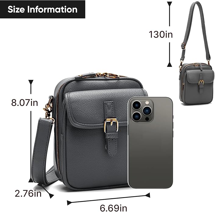1060 Leather Crossbody Bags for Women Anti-Theft Vegan Purse with Card Slots, Travel Shoulder Bag, Waterproof Crossbody Purse