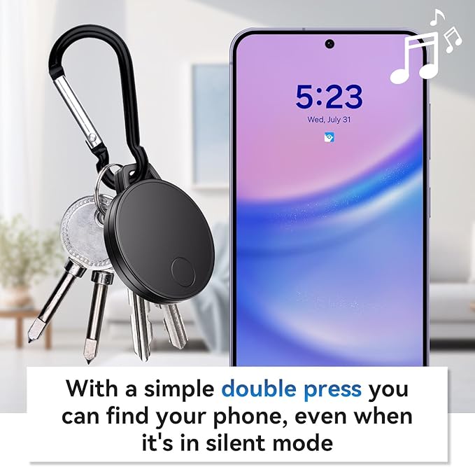 ST21 2-Pack, Keys Finder, Bluetooth Tracker and Item Locator for Keys, Bags, and More; Phone Finder, Android and iOS Compatible, Water Resistance, Replaceable Battery