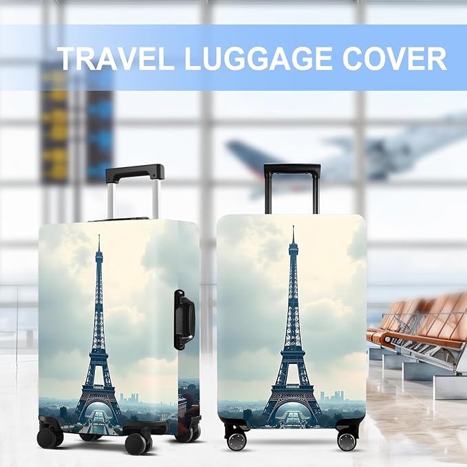 Luggage Cover Washable Suitcase Protector Anti-scratch Suitcase cover Fits 20-34 Inch Luggage (Grey, M(24-26inch suitcase))