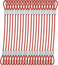 15 pcs 7.9 inch(20cm) 3mm Thickness Stainless Steel Wire Cable with Loops Vinyl Cover Coated Short Rope Lanyard Lock Safety Tether Chains,Red