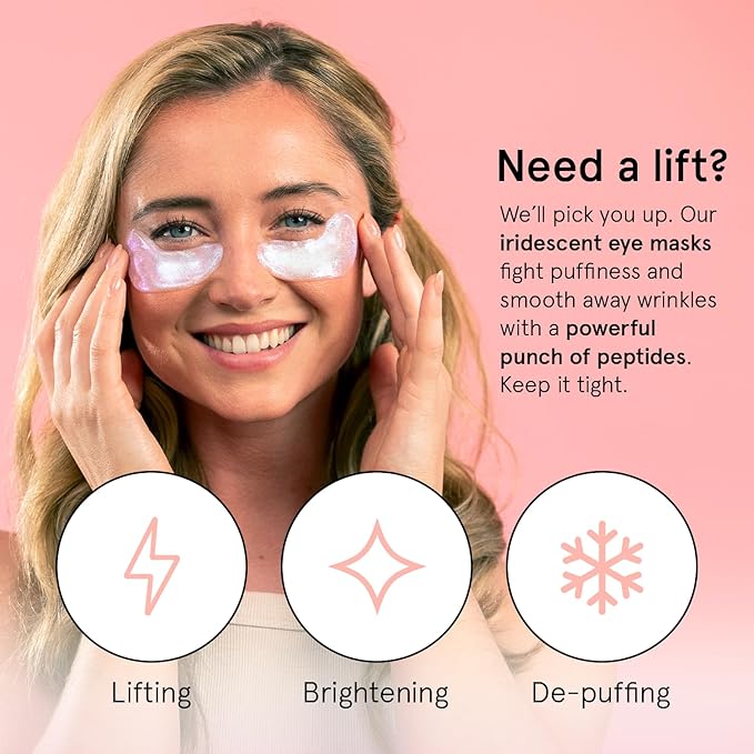 grace & stella Peptide Under Eye Patches with Niacinamide & Rice Extract - Firming Eye Masks for Dark Circles and Puffiness - Gel Mask for Firmer-Looking Skin - Vegan, Cruelty-Free (White, 6 Pairs)