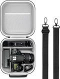 Krypthos Travel Camera Storage Case Compatible with Canon EOS Rebel T7/ R100/ R50/ 90D/ 2000D Nikon D7100/ D7500 Sony Alpha ZV-E10, Camera Protective Storage Holder Organizer Bag Carrying Bag