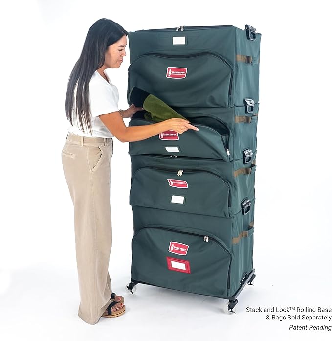 TreeKeeper Stack & Lock™ Storage Rolling Base Locking Caster Wheels for Stack and Lock System Christmas Storage Bags