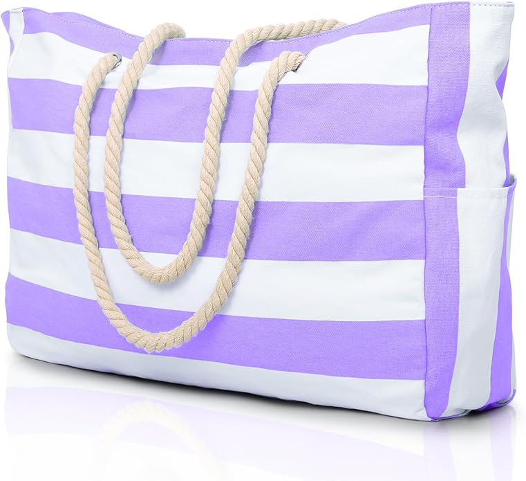 Becokan Beach Bags for Women Large Waterproof Beach Tote Bag Zipper Beach Bags Waterproof Sandproof Swim Pool Bag Large Tote