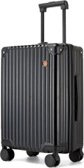 20 Inch Carry on Luggage,Airline Approved 22x14x9 Hard Shell Carry on Suitcase with 360° Spinner Wheels,TSA Lock and Lightweight Hardside Carry-on Luggage for Travel (Black, 20 Inch)