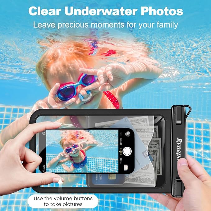 [Up to 10"] Large Waterproof Phone Pouch Bag - 2 Pack Waterproof Phone Case for iPhone 16 15 14 Pro Max Galaxy S25 S24 Ultra, IPX8 Cellphone Water Protector Pouch Beach Essentials Travel Must Haves