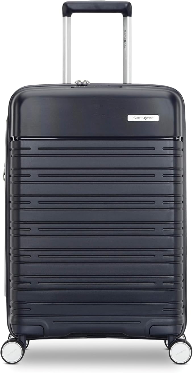 Samsonite Elevation Plus - Carry-On Hardside Luggage - Scratch Resistant Polypropylene Shell, RightHeight™ Adjustable Handle, Integrated AirTag Holder, TSA Lock, WetPak™ Compartment - Midnight Blue