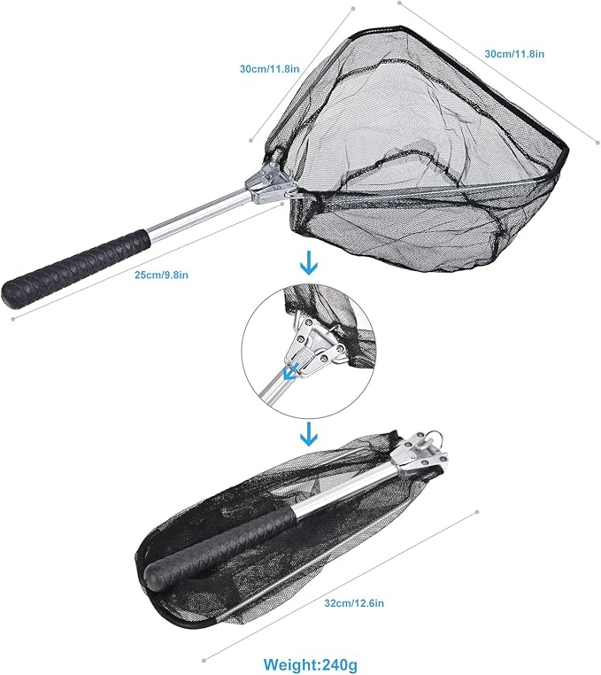 LEOFISHING 170cm/5.6ft Kids Fishing Rod Set Portable Telescopic Kids Fishing Poles with Collasible Chair Fishing Net Carrier Bag and Full Kits for Boys and GirlsBeginner and Youth