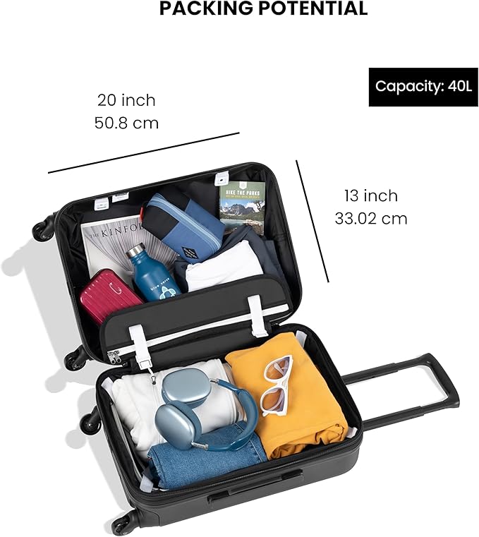Sherpani Meridian, 22 Inch Carry On Luggage Airline Approved, Rolling Hardside Suitcase 22x14x9, Travel Luggage for Women, Expandable Suitcase, Travel Gift (Sage)