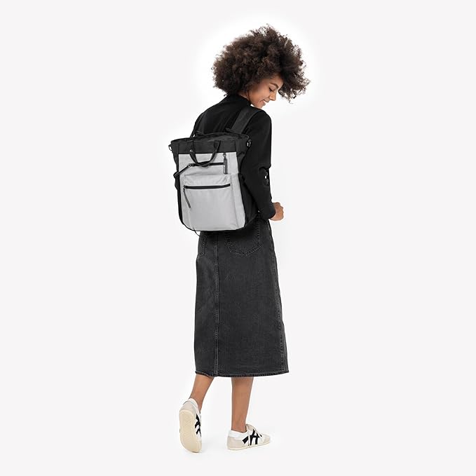 Sherpani Soleil, Anti Theft Convertible Backpack, 3 in 1 Tote Bag,Cross Body Purse, 18L Travel Backpack, Travel Gifts for Women, RFID Protection, Metal Hardware Fits 13” Laptop (Sterling)
