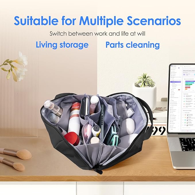 LENTION Electronics Organizer Bag Cable Tech Pouch for Electronic Accessories, Cable Organizer, Scratch-Resistant, Shock Proof, Padded Bag for AirPods, Charger Power Bank, Phone, Cord
