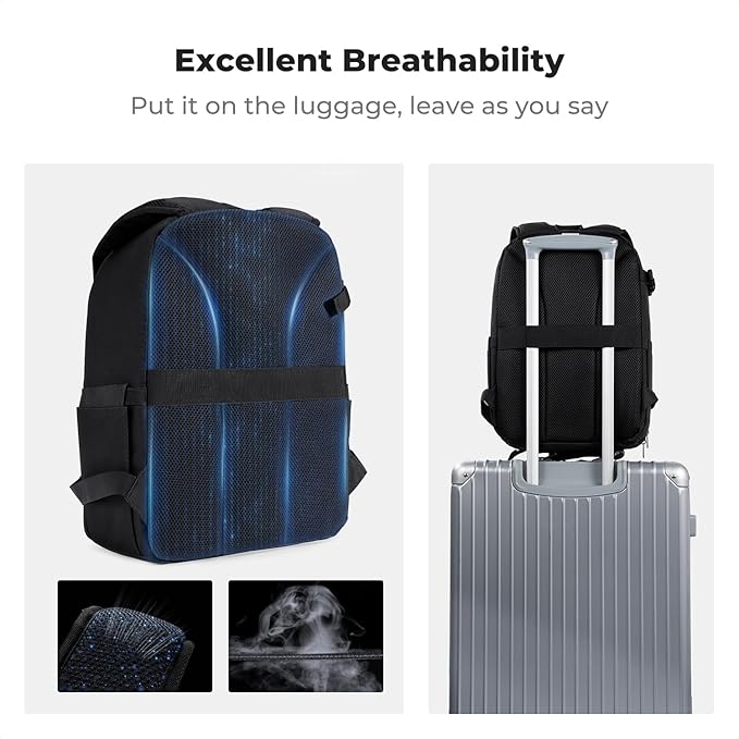 K&F CONCEPT Lightweight Camera Backpack Bag, Professional Photography Bag Compatible with Canon/Nikon/Sony Camera and Lens Accessories, Camera Case with Tripod Strap & Rain Cover